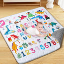 Baby Play Mat - Thicken 50x50 Inch Soft Foam Crawling Mat for Playpen & Floor, Non-Slip Waterproof Playmats for Infants & Toddlers, Portable Foldable & Machine Washable, Dinosaur & Letters by TinyTreasures Baby Boutique