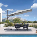 PURPLE LEAF 10' X 6.5' Left-right Tilting Outdoor Patio Umbrella Swivel Offset Cantilever Heavy Duty Rectangle Aluminum Umbrella with UV Resistant for Deck Pool Patio Backyard, Pebble Grey by GreenHaven Gardens