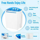 Pataku Portable Washing Machine, Compact Twin Tub Mini Washing Machine, 17.6 LBS Washer and Dryer Combo with Soaking Function, Semi-Automatic for Apartment, Dorms, RVs, Camping (White & Blue) by CozyNest Decor