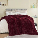 GONAAP Fuzzy Faux Fur Throw Blanket Queen Size Wine Red Super Soft Cozy Plush Fuzzy Shaggy Blanket for Couch Sofa Bed (Wine Red, Queen(90"x90")) by CozyNest Decor
