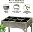 VegTrug 8 Pocket Herb Garden, Wooden Herb Planter with Herb Snips, Gray Wash by GreenHaven Gardens