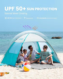 OutdoorMaster Beach Tent for 3/4 Person - Easy Setup Sun Shade Shelter, Portable Beach Shade Sun Canopy with UPF 50+ UV Protection, Removable Skylight Family Size by TinyTreasures Baby Boutique