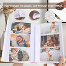 RECUTMS Photo Album with Writing Space 4x6 300 Pockets Photo Book,Leather Cover Picture Album with Memo Areas for Wedding Anniversary Family Baby Couple Valentines Graduation Travel (White) by TinyTreasures Baby Boutique