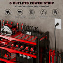 Power Tool Organizer Wall Mount with Charging Station 4 Layer 6 Slot Cordless Drill Holder with Angle Grinder Holder (Red) by GreenHaven Gardens
