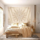 Damanse Floral Tapestry Wall Hanging Cute,Boho Wall Tapestry for Bedroom Aesthetic,Mandala Living Room Decor for Teen Girls (Flaxen, 70.9"x90.6") by CozyNest Decor