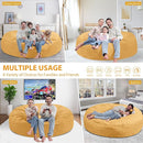 7FT Bean Bag Chair, Large Bean Bag Chairs with Memory Foam Filled, Fluffy Beanbag Sofa with Dutch Velvet Cover, Round BeanBag Chairs for Living Room, Playroom - Mustard by TinyTreasures Baby Boutique