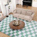 Super Soft Rug for Bedroom, 5x7 ft Sage Green and White Area Rug Classic Checkered Shaggy Anti-Skid High Pile Soft Fluffy Rug Fuzzy Carpet for Living Room Bedroom Kids Room Nursery, Dorm by TinyTreasures Baby Boutique
