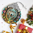 Stained Glass Suncatcher Hanging Ornament, Wolf Decor for Home, Christmas Ornament by GreenHaven Gardens