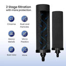 2.25 Gallons NSF Certified AISI 304 Stainless Steel Water Filter with 2 Smart Carbon (Black) Filters, 2 POSTreat Steel Fluoride Removal Elements & Free Stainless Steel Spigot by CozyNest Decor