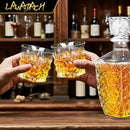 Whiskey Decanter Set,Liquor Decanter Set with 2 Glasses,Decanter set for Men,Decanter for Tequila,Bourbon,Rye,Gifts for Men,Dad,Home Bar Decor - 28oz by CozyNest Decor