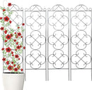 Garden Trellis 4 Pack 48'' H x 12.5'' W Metal Plant Climbing Trellis Suitable for Potted Plants Indoor and Outdoor Climbing Plants Flower Ivy Clematis Black by GreenHaven Gardens