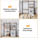 Double Row Over Washer and Dryer Storage Shelves, Laundry Room Organization and Storage, Heavy Duty Laundry Room Shelves, with Adjustable Height, 5-Tier by CozyNest Decor