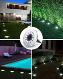 Biling Outdoor Lights 12 Packs, Bright 12 LEDs Waterproof, Ground Flat Pathway Lights Solar Powered for Yard Walkway Garden Driveway (White) by GreenHaven Gardens