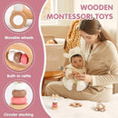 Freniland Wooden Montessori Toys, 5-Piece Wooden Baby Toys, Koala Wooden Baby Rattle, Fox Stacking Ring Baby Toys, Little Fox Wooden Baby Push and Pull Toys,Newborn Baby Gift Sets for Boys and Girls by TinyTreasures Baby Boutique