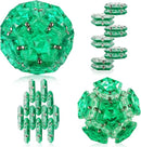 Magnetic Fidget Sphere - Pentagons Magnets Balls - 12 Piece Set - Crystal Green - Magnet Fidgets Toy - Creativity Beyond Imagination, Inspirational, Recreational, Desk Toys for Adults by TinyTreasures Baby Boutique