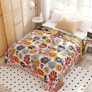 Boho Muslin Blanket for Adults 4-Layer Gauze 80 x 90 Inches Soft Cozy 100% Cotton Summer Cooling Blanket Floral Decor for Sofa Bed Coverlet Both Sides (Daisy Floral, 80 x 90 in) by CozyNest Decor