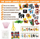 CiyvoLyeen Safari Jungle Animals Sewing Craft Kit DIY Kids Craft and Sew Set for 7 8 9 10 11 12Girls and Boys Educational Beginners Sewing Stuffed Animal Felt Plush Ornaments Set of 14 by TinyTreasures Baby Boutique