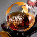 Gold Etched Whiskey Decanter Set Globe With 2 Gold Etched Globe Whisky Glasses Perfect For A Birthda by The Wine Savant