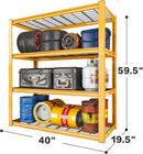 REIBII 40" W Garage Shelving 2240 LBS Storage Shelves Adjustable Heavy Duty Shelving 4 Tier Metal Shelves for Storage 59.5"H Metal Shelf for Pantry Basement Warehouse 40"W × 19.5"D × 59.5"H, 3 Pack by GreenHaven Gardens