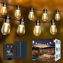 Honche Solar Lights Outdoor Waterproof LED IP66 with 15 Edison Bulb Warm White String Lights Patio Lights Decorate for Christmas Camping Wedding Birthday Backyard Gazebo Party by GreenHaven Gardens