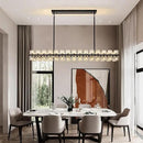 Crystal Black Rectangular Chandelier Light Fixture,54 in Dining Room Chandeliers Over Table,Modern Chandeliers For Living Room,Arcachon Chandelier,Kitchen Island Chandeliers Includes 60xG4 Bulbs by CozyNest Decor