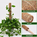 6 Pcs Moss Pole Extending to 68 Inches for Plants Monstera, Plant Support Stakes for Indoor Climbing Plants Grow Upwards, with 65ft Twist Ties, 13ft Jute Rope, 6.5ft Hook-and-Loop Strip by GreenHaven Gardens
