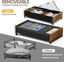 Wooden Under Bed Storage with Wheels, Rolling Under the Bed Storage Bins with Removable Lid, Metal Under Bed Drawers for Clothes and Shoes in Bedroom or Living Room(Walnut Brown-2pack) by CozyNest Decor