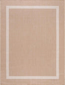 Bordered Outdoor Rug 6x9 Washable Outside Carpet for Indoor Patio Porch Waterproof Easy Cleaning Non Shedding Area Rugs Beige 6 x 9 by CozyNest Decor