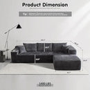 ovios 104" Cloud Sectional Couch with L-Shape Chaise,Modern Modular Sofa with Deep Seat, Upholstered Couches for Living Room Bedroom,No Assembly Required, Grey (Plush Corduroy Fabric) by CozyNest Decor