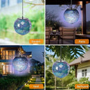VCUTEKA Solar Chandelier Outdoor, Hanging Mosaic Solar Lights with Hook Up, Solar Garden Lantern Decor for Yard, Deck and Patio, Blue by GreenHaven Gardens