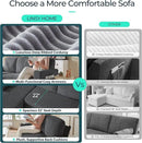LINSY HOME Sectional Sleeper Sofa with Pull Out Couch Bed - Convertible Plush Corduroy Cloud Couch with Storage Chaise & USB Charging, Comfy U Shaped Modular Couches for Living Room, Grey by CozyNest Decor