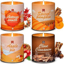 4 Pack Scented Fall Candles Set, 36oz Aromatherapy Soy Wax Candles for Home Scented, Halloween House Warming Gifts Birthday Candle for Women Halloween Apple Pie/Autumn Wreath/Cinnamon/Pumpkin Candle by CozyNest Decor