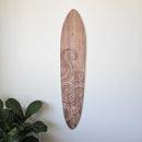 Wooden Surfboard Wall Decor Growth Chart - Surfboard Art Decor for Kids Room, Wood Surfboard Kids Sizing Chart, Surf Boards Art, Height Board Surfer Decor - Brown Wave (9.5"x 46") by TinyTreasures Baby Boutique