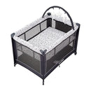 Pamo Babe Portable Playard,Sturdy Play Yard with Padded Mat and Toy bar with Soft Toys by TinyTreasures Baby Boutique
