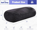 Hobestluk 6FT Bean Bag Chairs Adult Bean Bag with Portable Handle Comfy Large Bean Bag Lounge Chair with Removable Cover for Living Room Bedroom (Stripe Dark Grey, 6FT) by TinyTreasures Baby Boutique