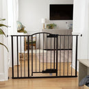 Ingenuity Easy Open Baby Gate & Dog Gate, Hands-Free Open Patent-Pending Foot Pedal, 27.5"-52" Wide, 28" Tall, Hardware or Pressure Mounted, Install in Doorway, Bottom of Stairs, or Wall - Espresso by TinyTreasures Baby Boutique
