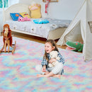 Ultra Soft Rug for Living Room, 4X6 Fluffy Shag Area Rug for Bedroom, Modern Shaggy Carpets Fuzzy Rug for Teens Dorm Nursery Home Decor Aesthetic, Upgrade Anti-Skid Durable, Rainbow by TinyTreasures Baby Boutique