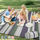 Picnic Blankets Outdoor Extra Large - 80"x80" Portable Waterproof Picnic Blanket, Machine Washable 3-Layer Foldable Picnic Mat with Sandproof Backing for Grass, Park, Hiking, Concerts (GreenStrip) by TinyTreasures Baby Boutique