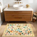 Floral 2x3 Area Rug Machine Washable Soft Print Boho Carpet Non Slip Doormat Low Pile Flower Area Rugs for Living Room Bedroom Nursery Kitchen Dining Room Indoor-Ivory/Yellow by TinyTreasures Baby Boutique