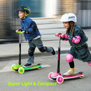 ZIFFY 3-Wheel Light-Up Kids Scooter, Kids Balance Scooter for Boys Girls with 20 Dynamic LED Lights, 4 Adjustable Height, Lean-to-Steer Design with Anti-Slip Wide Surface for Stability - Up to 110LBS by TinyTreasures Baby Boutique