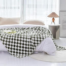 LOMAO Throw Blankets Flannel Blanket with Checkerboard Grid Pattern Soft Throw Blanket for Couch, Bed, Sofa Luxurious Warm and Cozy for All Seasons (Dark Olive, 60"x80") by CozyNest Decor