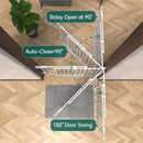 Babelio 26-43" No Bottom Bar Baby Gate for Babies, Elders and Pets, 2-in-1 Hardware Mount Dog Gate for The House, Stairs and Doorways, with Large Walk Thru Door, White by TinyTreasures Baby Boutique