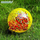 VOREEN 10-Inch Glass Gazing Ball, Outdoor Gazing Globe, Reflective Ball Yard Decoration for Homes, Patio, Lawn and Gardens, Gift for Mom Wife Friend, Phoenix Tail Design, Yellow by CozyNest Decor