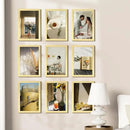Vittanly 8x12 Picture Frames Set of 9, Shatter Resistant Plexiglass, Display 6x8 Pictures with Mat or 8x12 without Mat, Photo Frames for Wall or Tabletop, Engineered Wood, Gold by CozyNest Decor