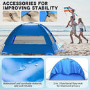 Beach Tent Sun Shelter with Extended Sand Mat 114×82inch，UPF 50+ Protection, 3 Double-Layer Windows for Enhanced Privacy; Portable Beach Shade, 3-4 People. Windproof and Waterproof by TinyTreasures Baby Boutique