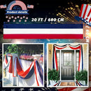 2x20 Ft Red White and Blue Banner Decorations 3 Pack,4th of July Banners for Outside,Bunting Flags for Independence Day,Labor Day,Veterans Day,Memorial Days by GreenHaven Gardens