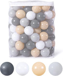 GOGOSO Ball Pits Balls for Toddlers Pack of 50 100 200 Plastics Shape Ball Non-Phthalate Non-BPA Non-Toxic 2.2-Inch Crush Proof Play Balls by TinyTreasures Baby Boutique