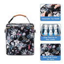 Breastmilk Cooler Bag with Ice Pack Fits 6 Baby Bottles Up to 9 Ounce, Baby Bottle Bag with Shoulder Strap for Nursing Mom Daycare, Floral by TinyTreasures Baby Boutique
