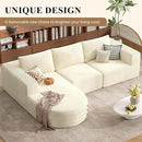 Modular Sectional Sofa with L-Shape Chaise,Cloud Sectional Modern Sleeper Couch with Deep Seat,Sponge Compression Sofas No Assembly Required (Beige-Corduroy Fabric) 1 PCS by CozyNest Decor