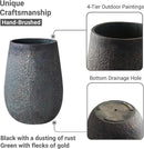 Weathered Concrete 19.7 Inch Tall Planter, Large Decorative Flower Pot with Drainage Hole, Round Plant Container for Home, Garden, Patio, Courtyard, A Dusting of Bronze Rust with Green Tone, 1 Pack by GreenHaven Gardens